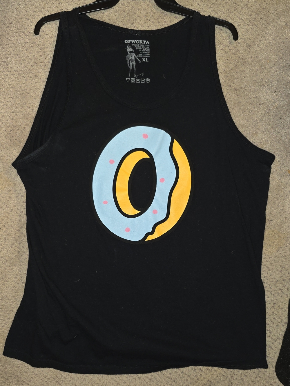 Odd Future Black Tank Top with Blue and Yellow Donut Graphic